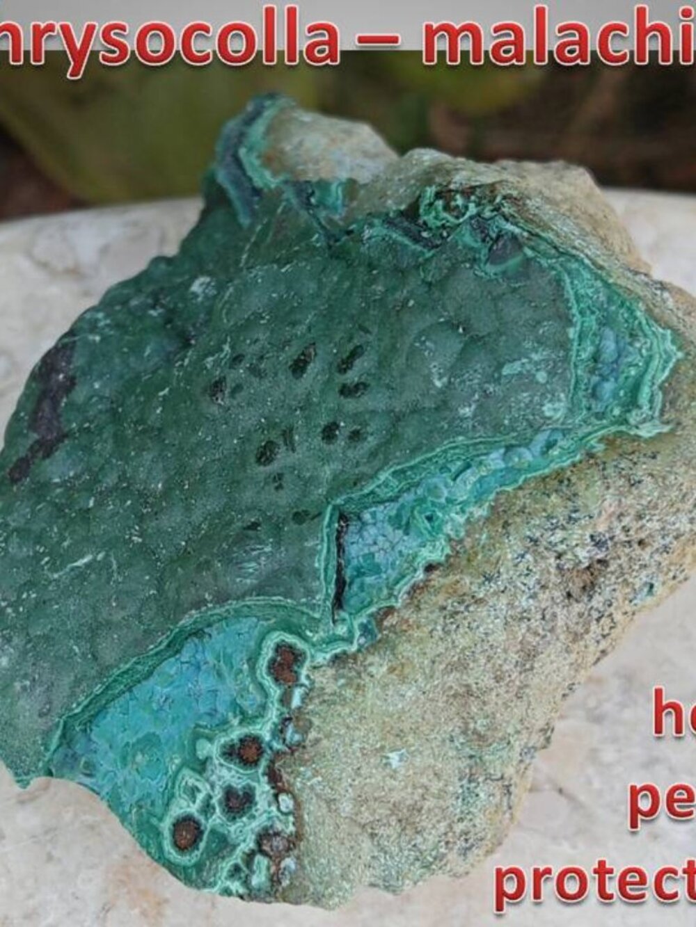 CHRYSOCOLLA MALACHITE raw rock stone CHAKRA : PEACE : HOPE : PATIENCE 01